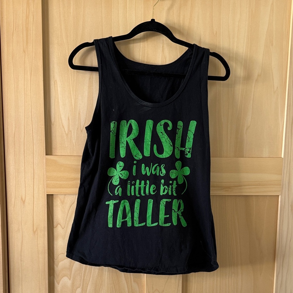 Black Women's Tank Top with Green St. Patrick's Graphic